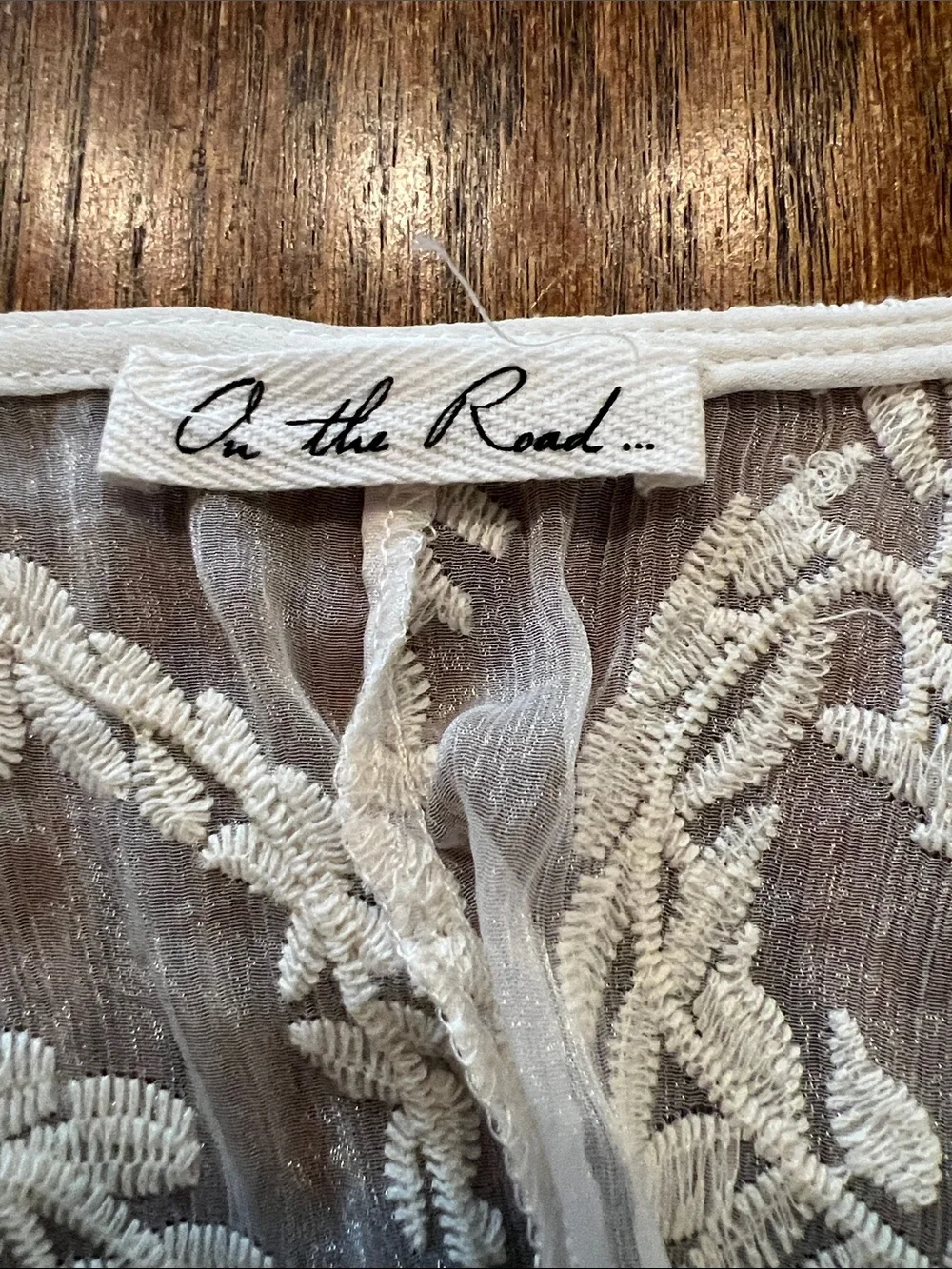 White Sheer Embroidered Cover-Up or Duster O/S